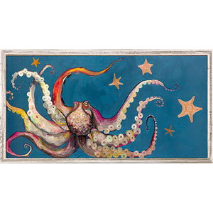 Octopus and Starfish Mini Framed Canvas Print by Eli Halpin