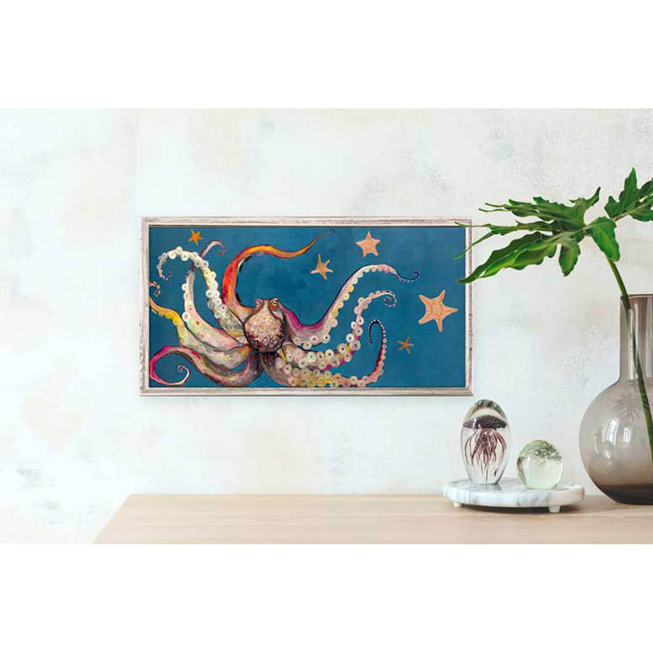 Octopus and Starfish Mini Framed Canvas Print by Eli Halpin