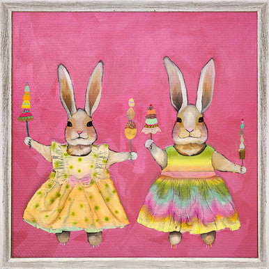 Summer Bunny Treats Mini Framed Canvas Print by Eli Halpin