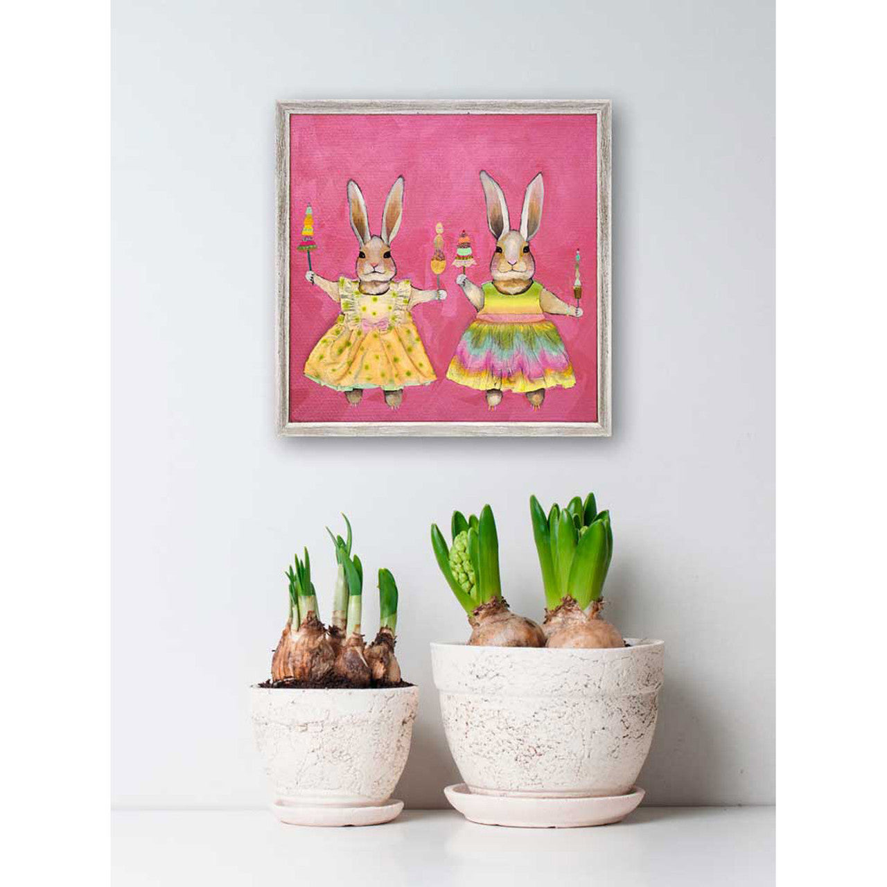 Summer Bunny Treats Mini Framed Canvas Print by Eli Halpin