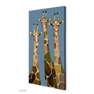 Three Giraffes in Blue Canvas Print by Eli Halpin
Canvas print
40”h x 24”w