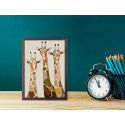 A trio of strikingly beautiful giraffes grace this art by Eli Halpin. Creative and captivating, this modern giraffe design displays unique touches of color along their long, patterned necks. Combine several pieces from Eli Halpin's nature collection for an unforgettable contemporary wall collage in your home.