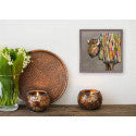 Bison on Putty Mini Framed Canvas Print by Eli Halpin