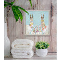 Necklaces Sky Blue Mini Framed Canvas Print by Eli Halpin + Rustic Natural Frame