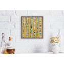 Birch Trees in Gold Mini Framed Canvas Print by Eli Halpin