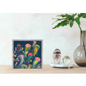 Floating Jellyfish Indigo Mini Framed Canvas Print by Eli Halpin