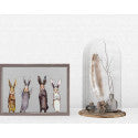 Four Bunnies on Grey Mini Framed Canvas Print by Eli Halpin