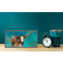 Longhorn Geode with Tail Mini Framed Canvas Print by Eli Halpin