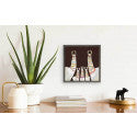Necklaces Chocolate Brown Mini Framed Canvas Print by Eli Halpin + Rustic Natural Frame
