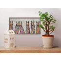 Six Lively Llamas Tribal by Eli Halpin - Austin Tx Artist Mini Framed Canvas Print