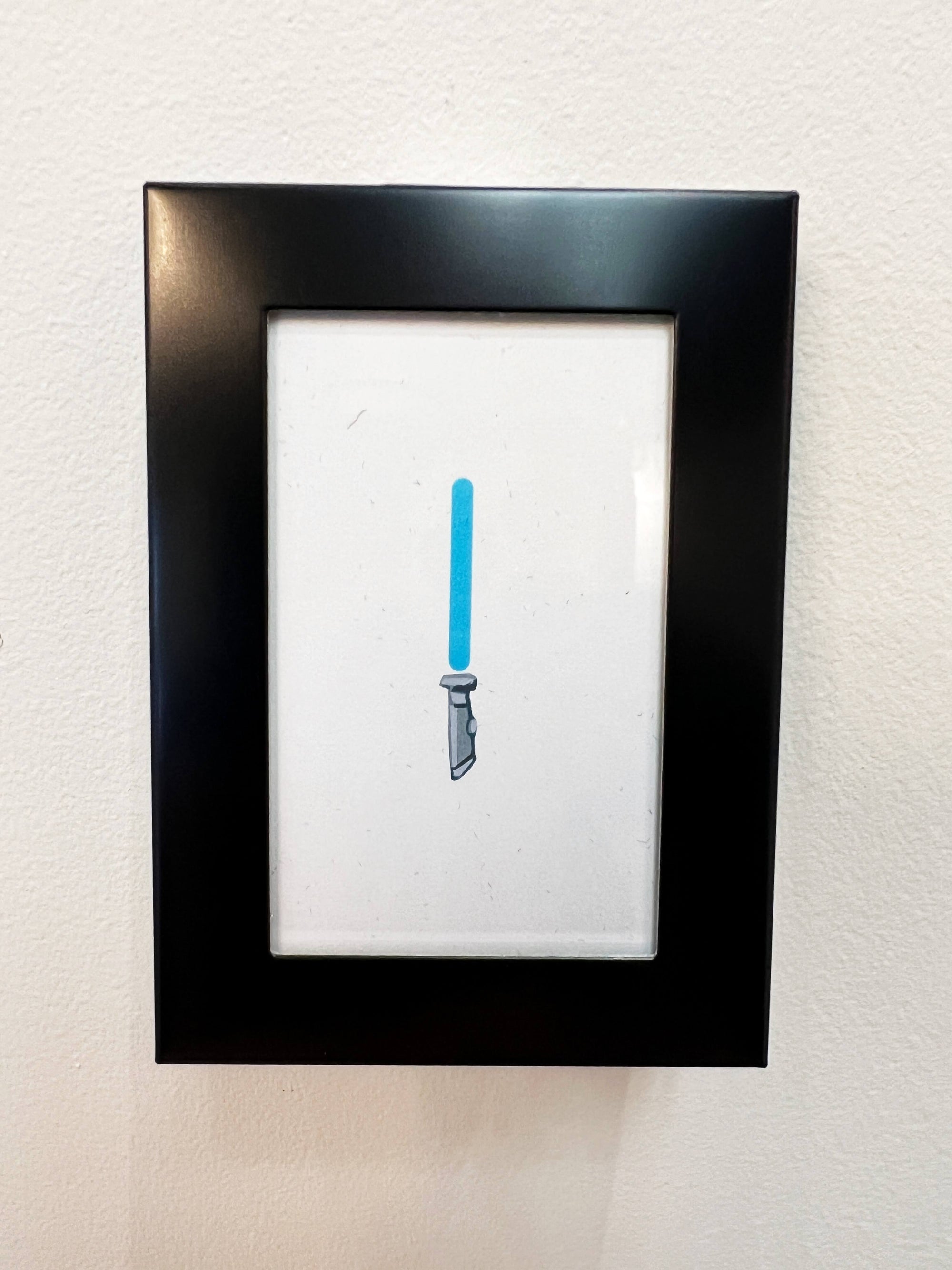 Laser Sword - Blue Mini Print by Elisa Wikey