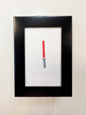 Laser Sword - Red Mini Print by Elisa Wikey