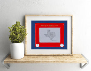 Texas Etch-A-Sketch Print by Emily Mercedes