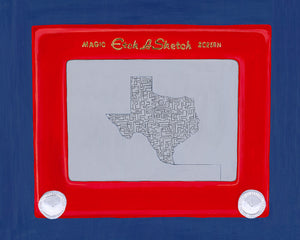 Texas Etch-A-Sketch Print by Emily Mercedes