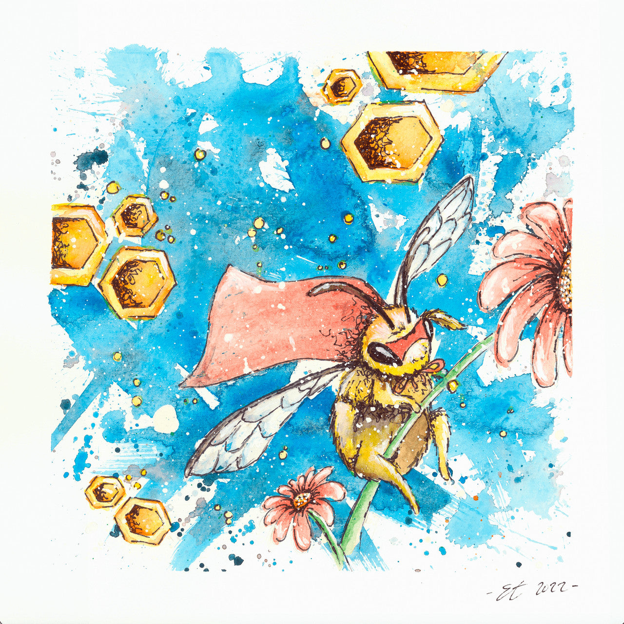 Our Planet Week - Bee Print by Emily Tolipova of Where’d The Wild Things Go