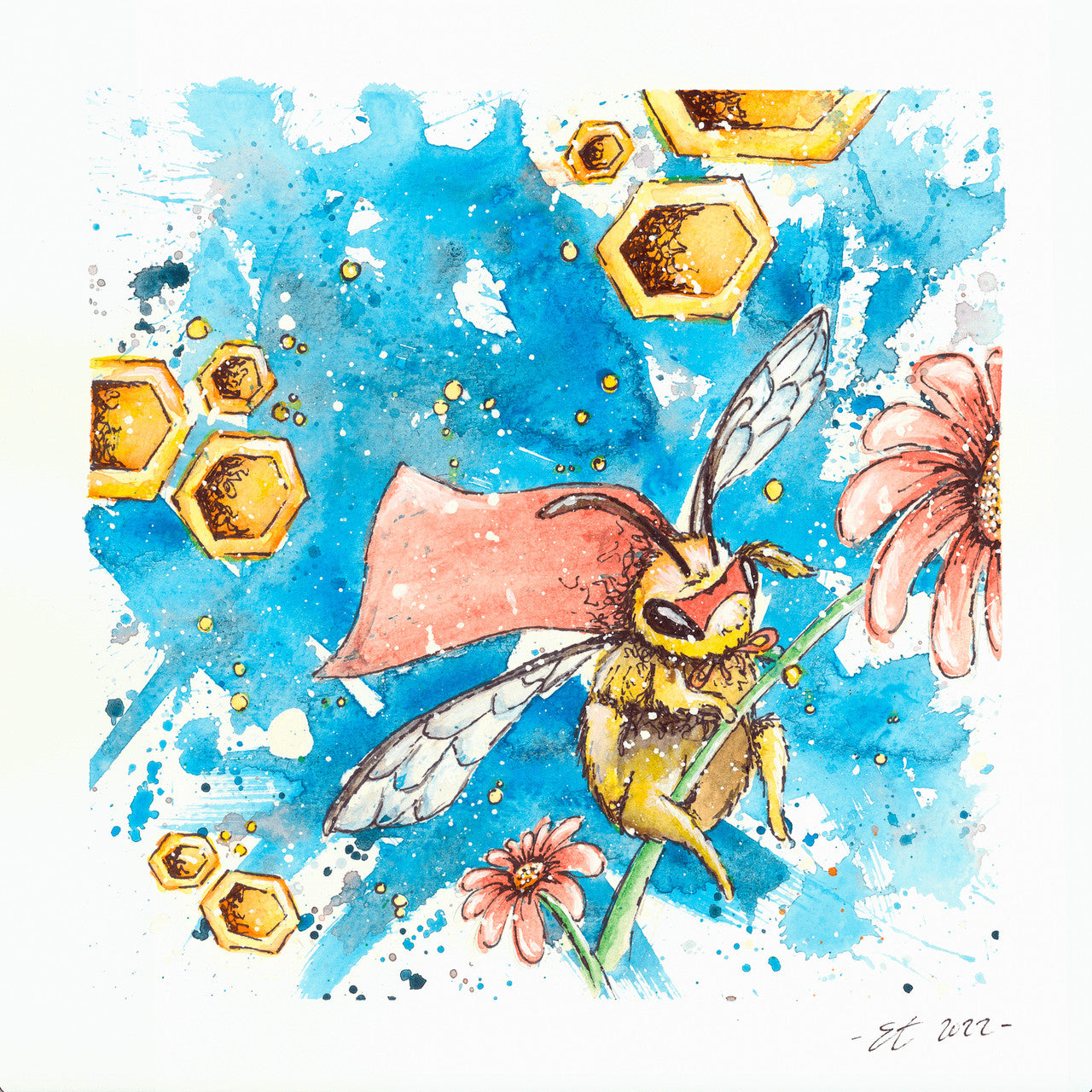 Our Planet Week - Bee Print by Emily Tolipova of Where’d The Wild Things Go