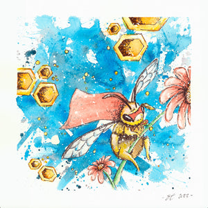 Our Planet Week - Bee Print by Emily Tolipova of Where’d The Wild Things Go