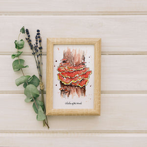 Chicken of the Woods Mushroom Mini Print by Emily Tolipova of Where'd The Wild Things Go