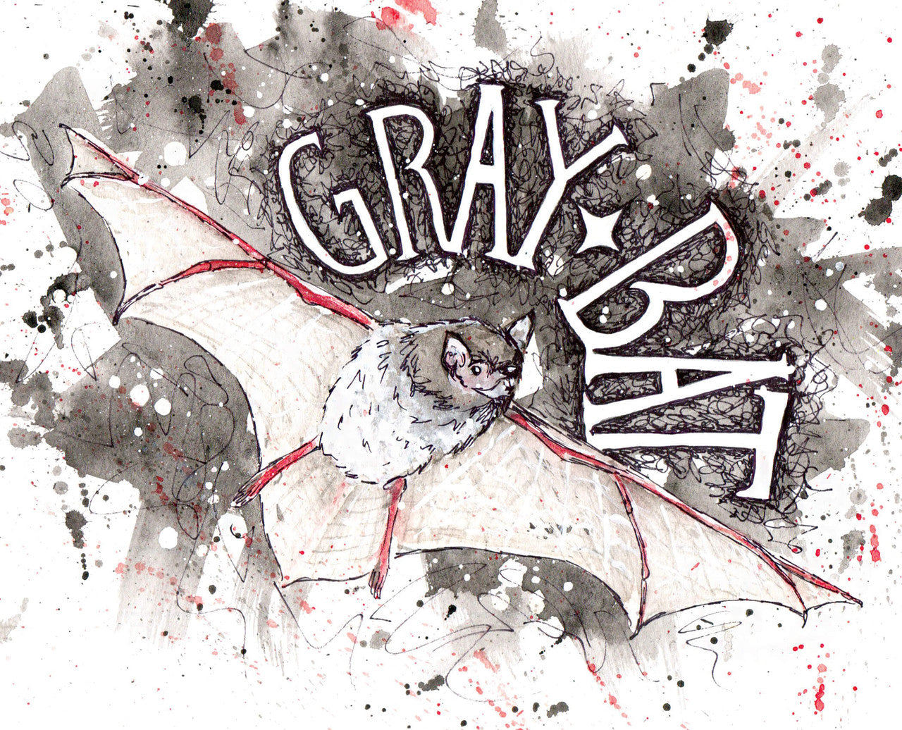 Endangered Species: Gray Bat Print by Emily Tolipova of Where’d The Wild Things Go