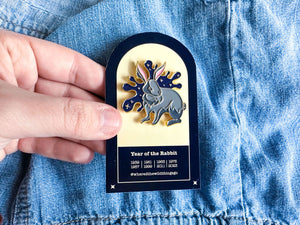 Year of the Rabbit Pin by Emily Tolipova of Where'd The Wild Things Go