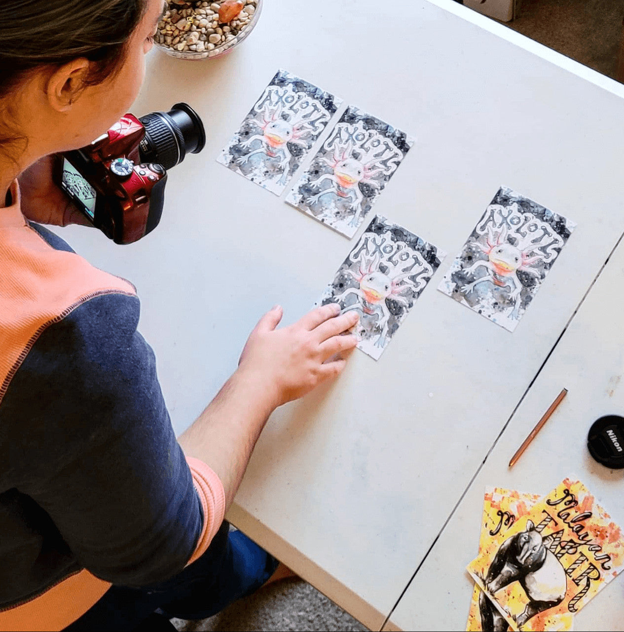 Texas State Symbols Watercolor Postcard by Emily Tolipova of Where’d The Wild Things Go