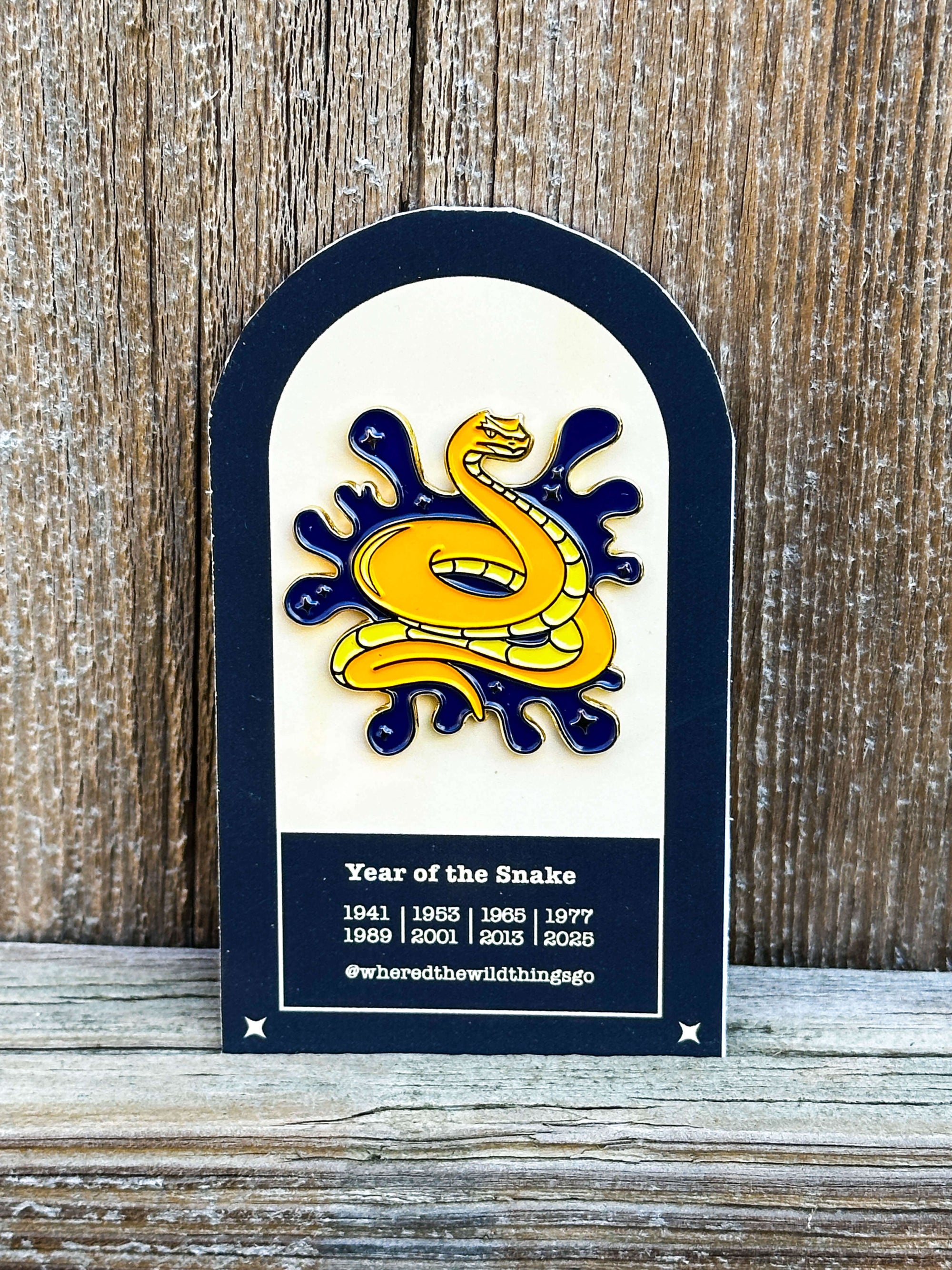 Year of the Snake Pin by Emily Tolipova of Where’d The Wild Thing Go