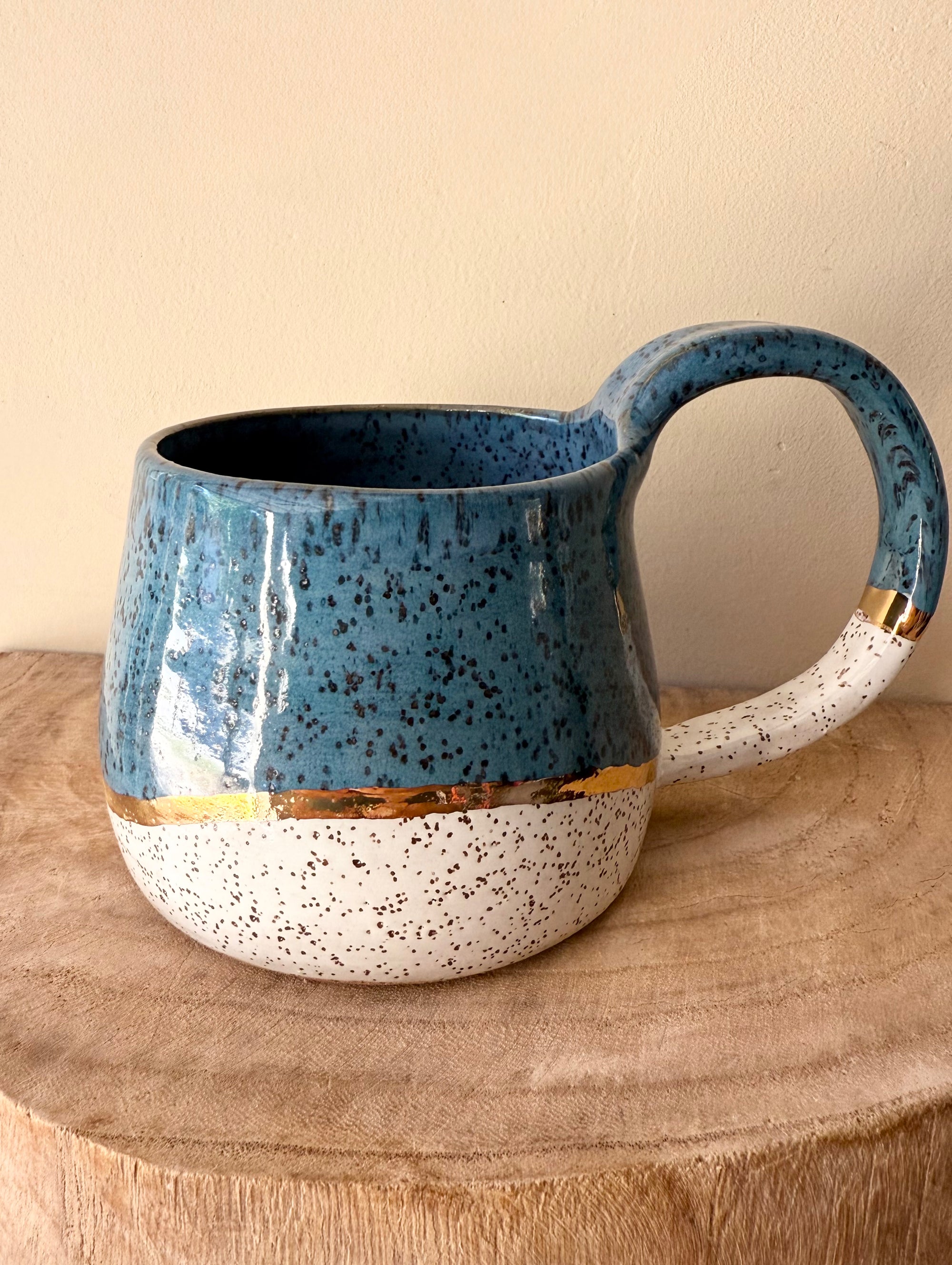 Gold Peacock Mug by Fig Tree Pots