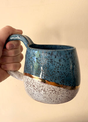 Gold Peacock Mug by Fig Tree Pots