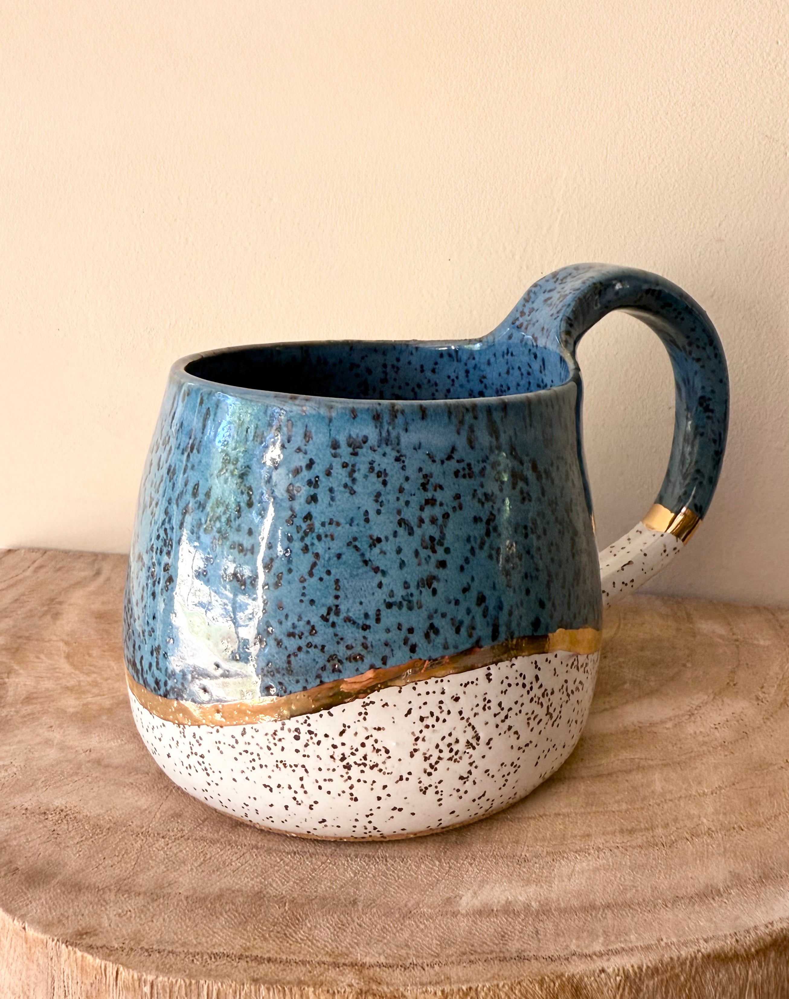 Gold Peacock Mug by Fig Tree Pots