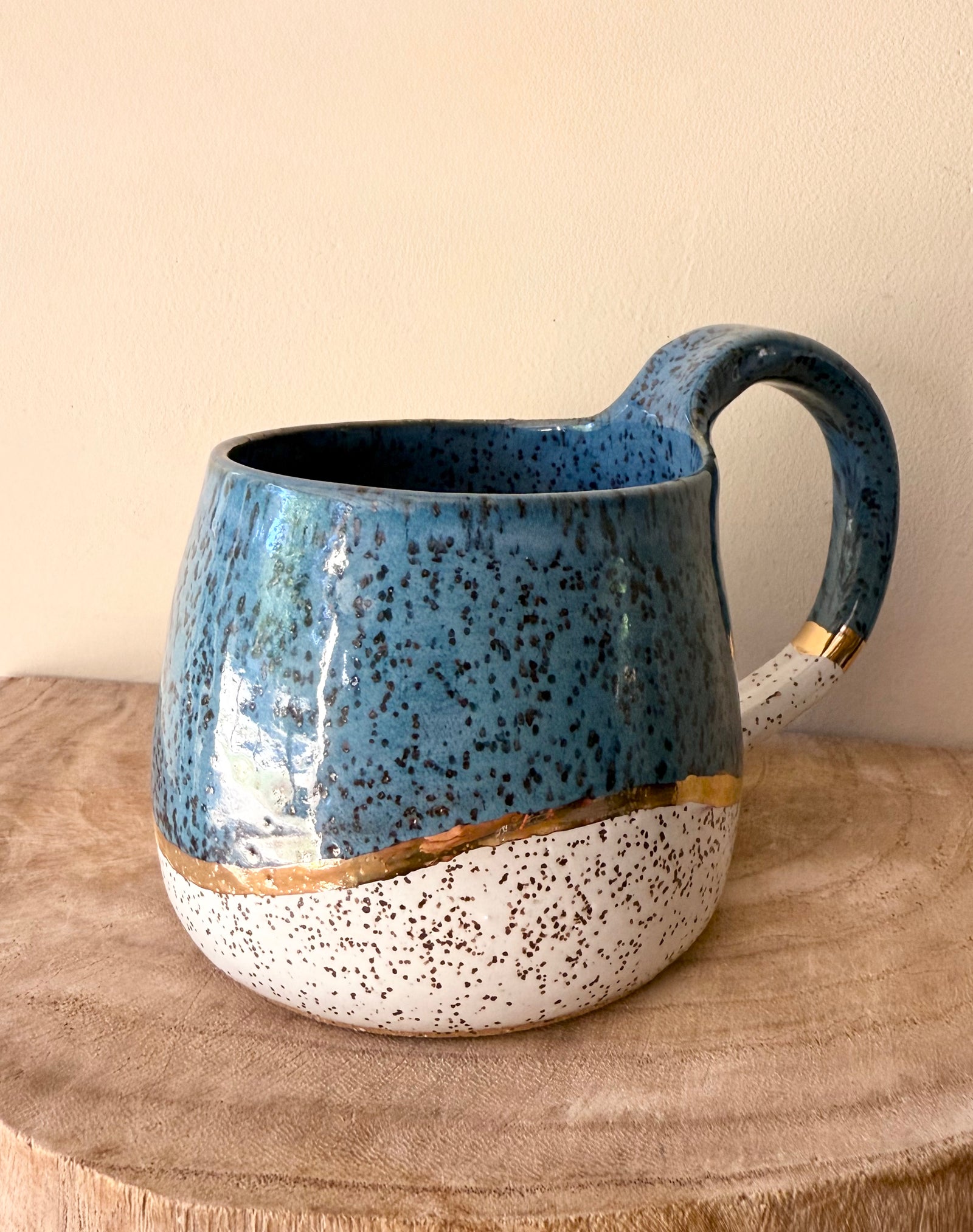 Gold Peacock Mug by Fig Tree Pots