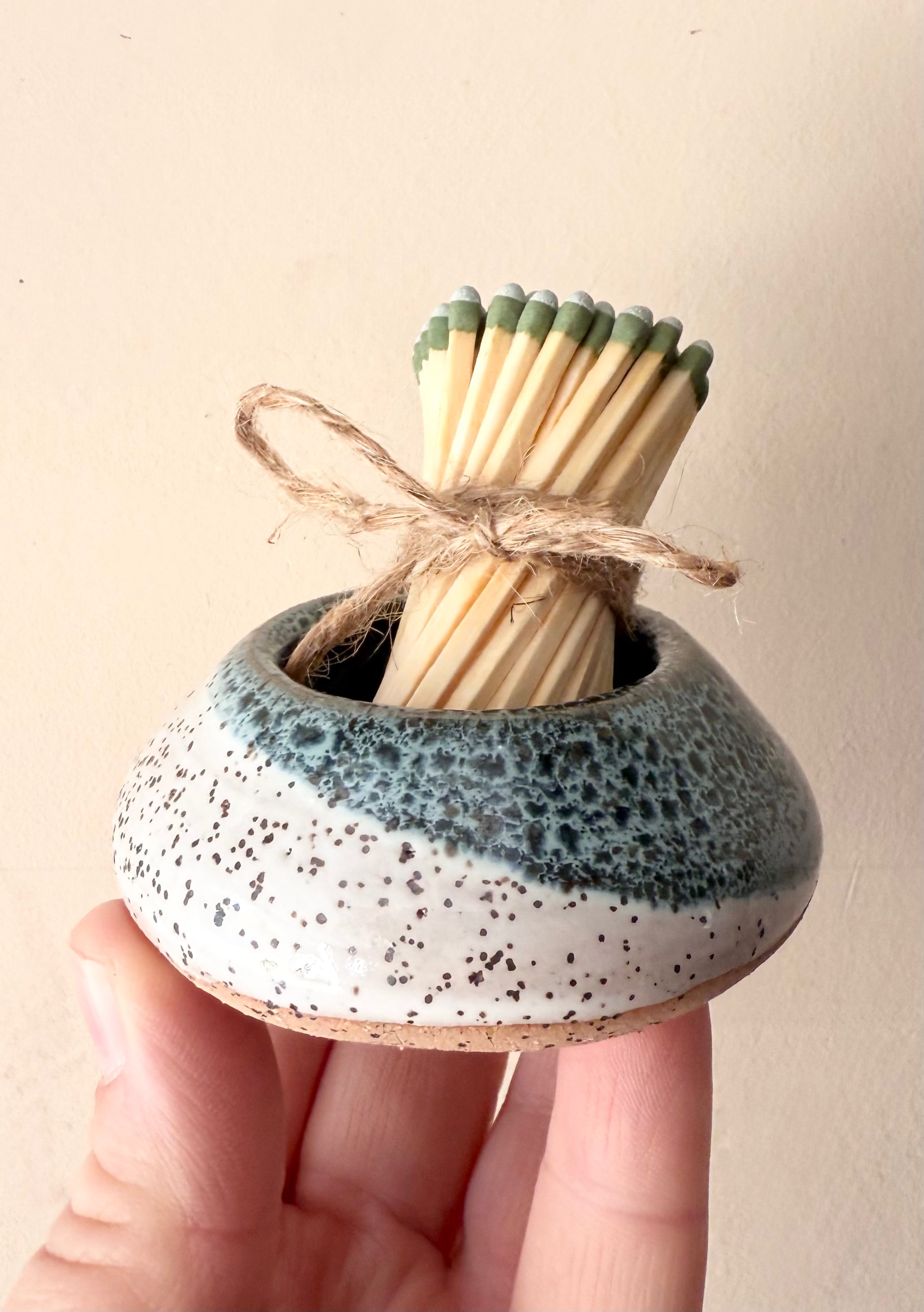 White Moss Match Striker by Fig Tree Pots