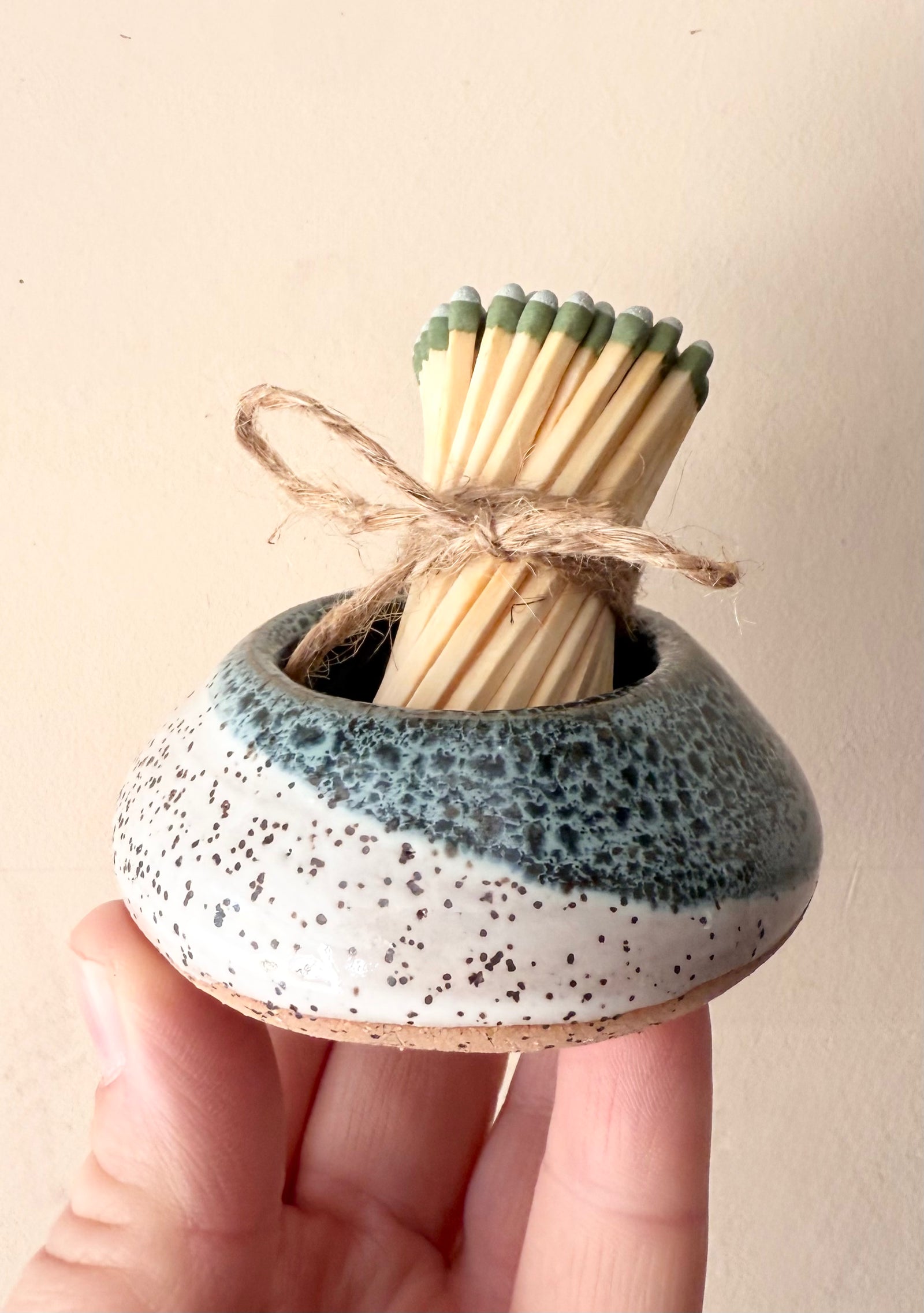 White Moss Match Striker by Fig Tree Pots