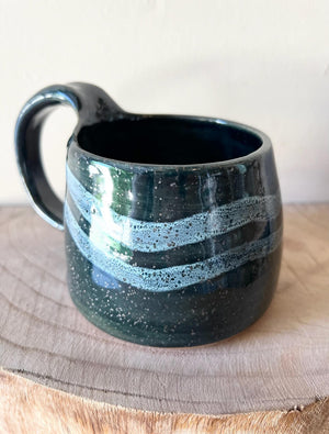 Blue Striped Mug by Fig Tree Pots