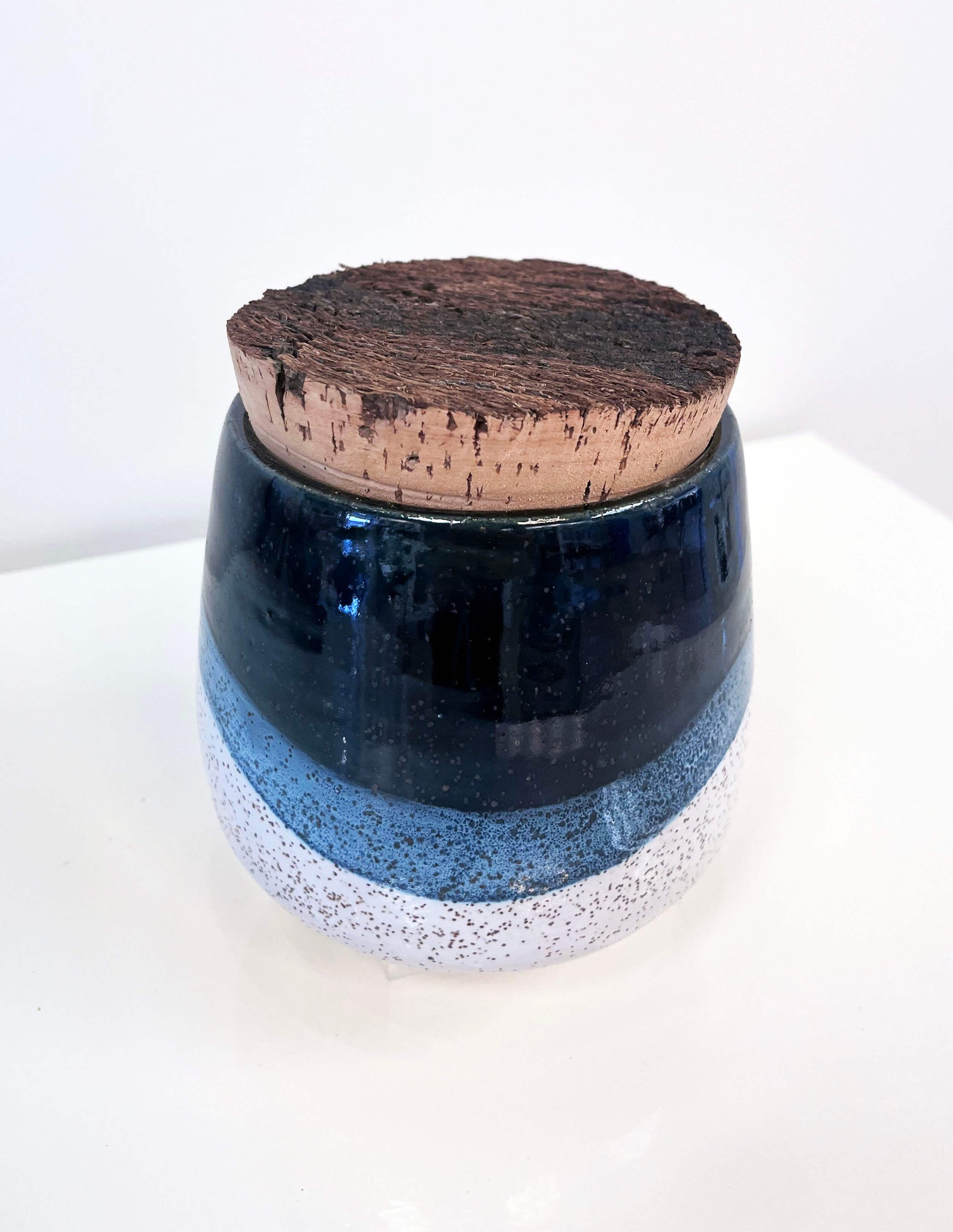 Blue Wave Corked Vessel by Fig Tree Pots