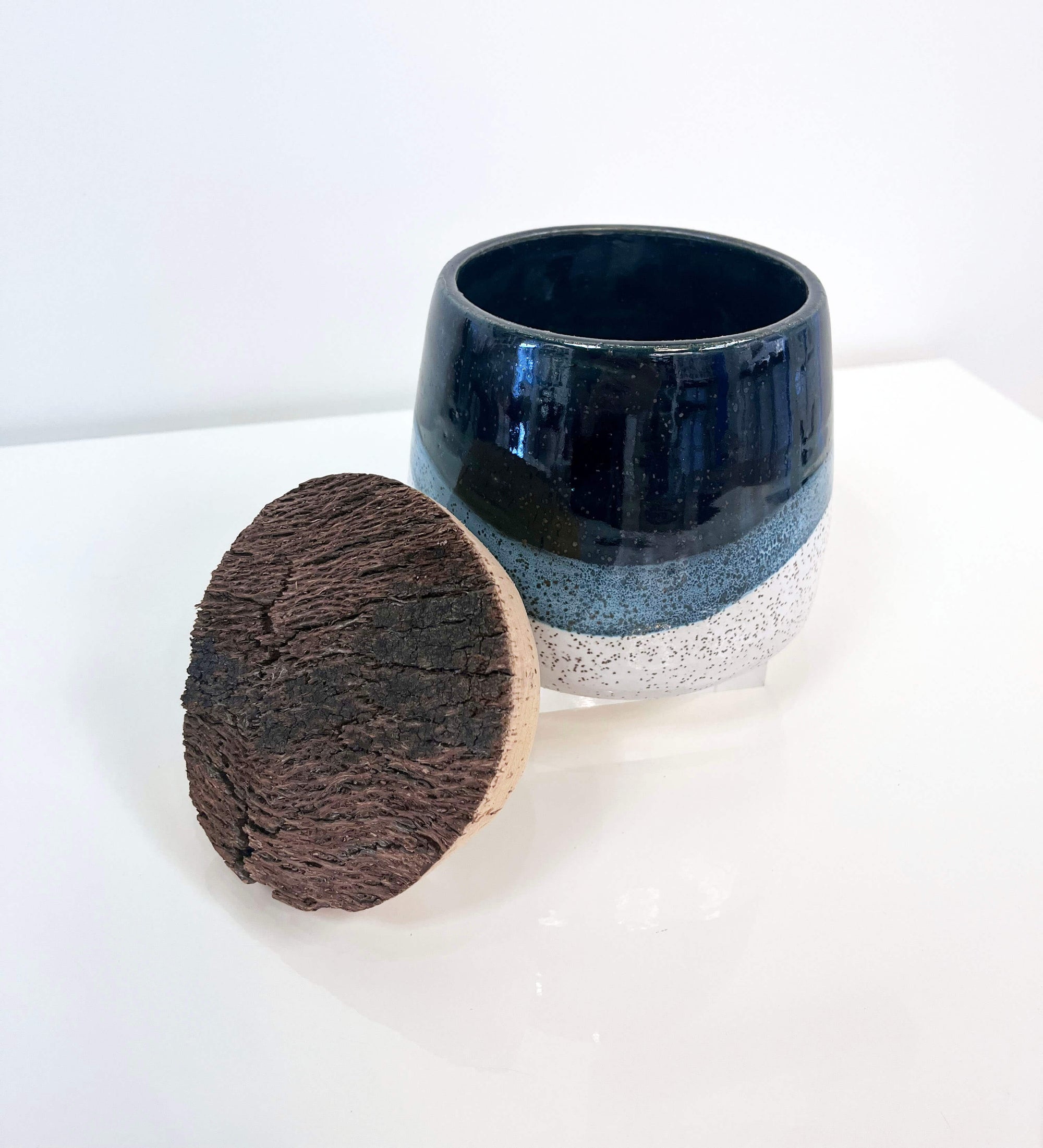 Blue Wave Corked Vessel by Fig Tree Pots