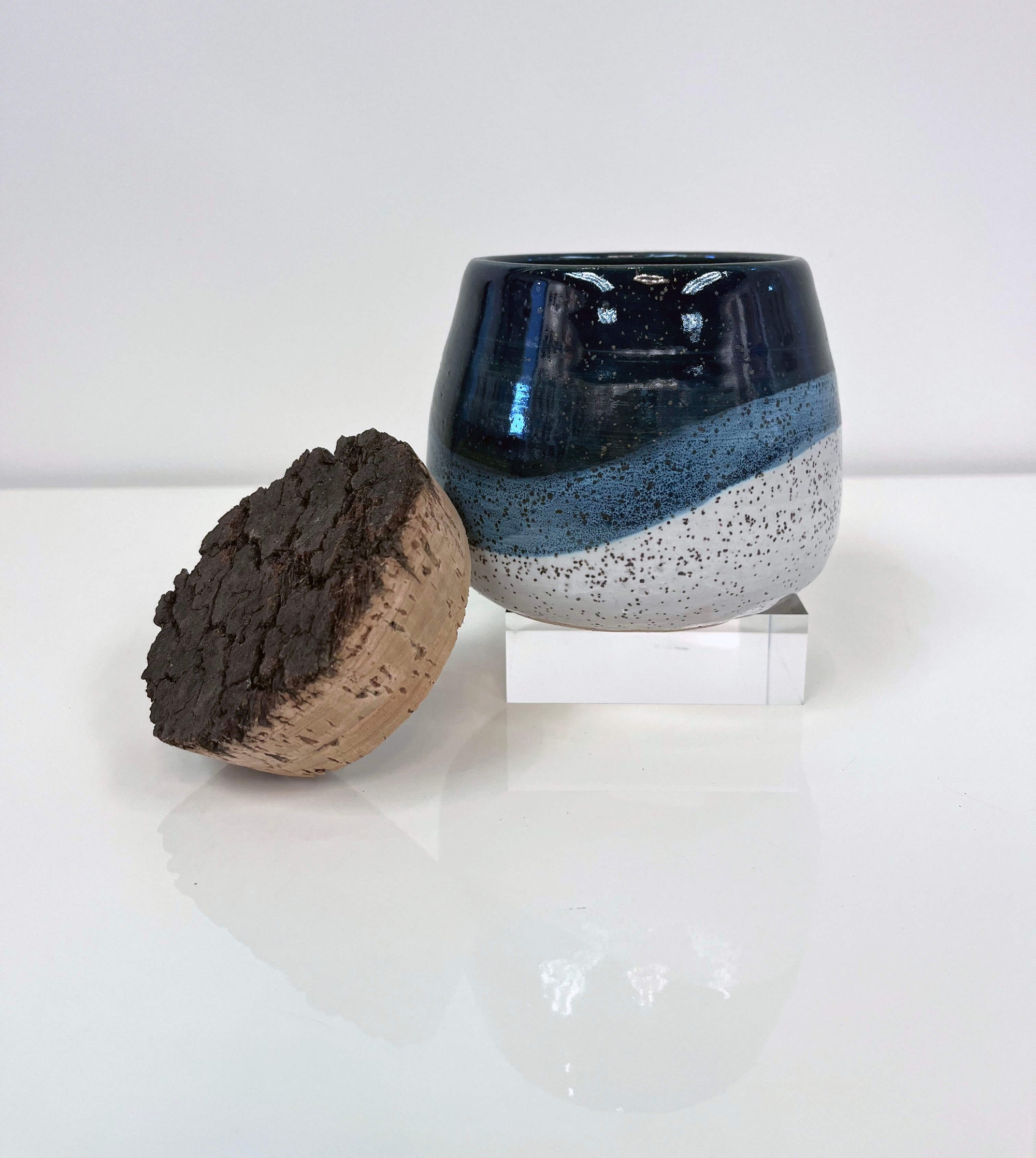 Small Wave Corked Vessel by Fig Tree Pots