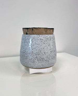 White Speckled Corked Vessel by Fig Tree Pots