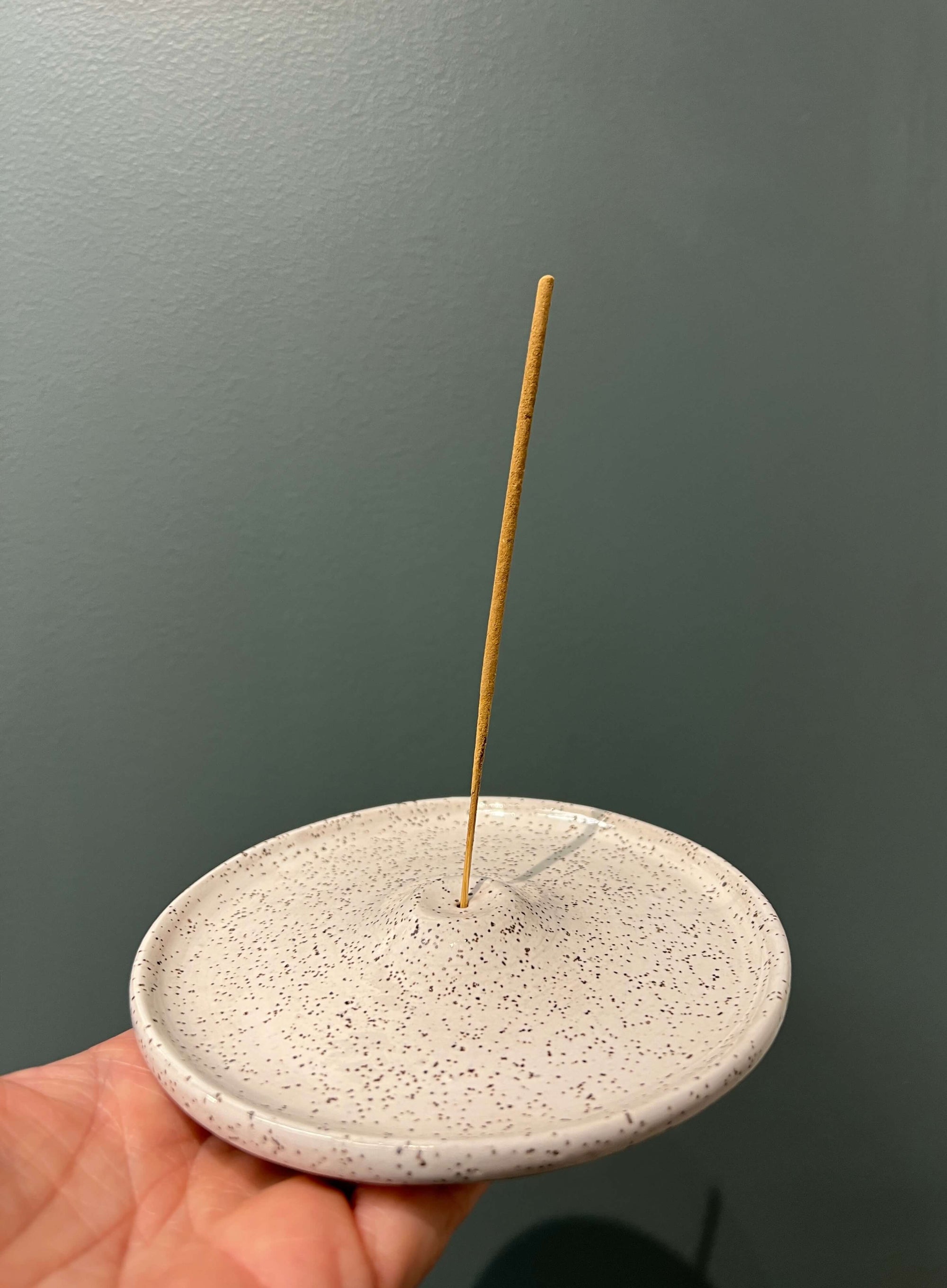 White Speckled Incense Holder by Fig Tree Pots