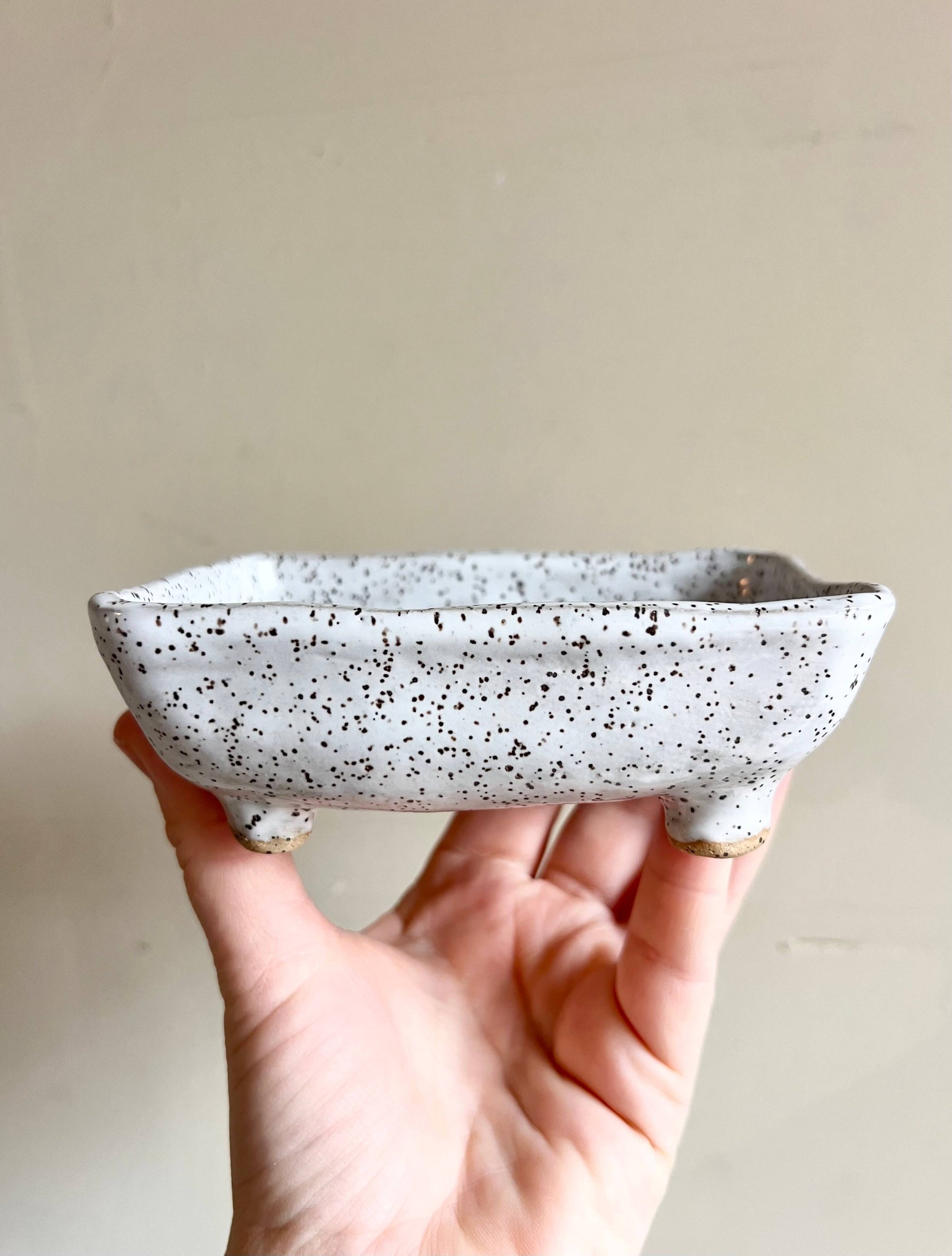 White Speckled Sponge Holder by Fig Tree Pots