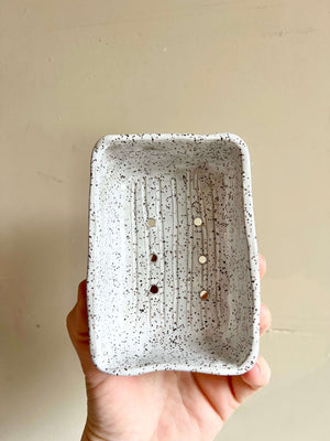 White Speckled Sponge Holder by Fig Tree Pots