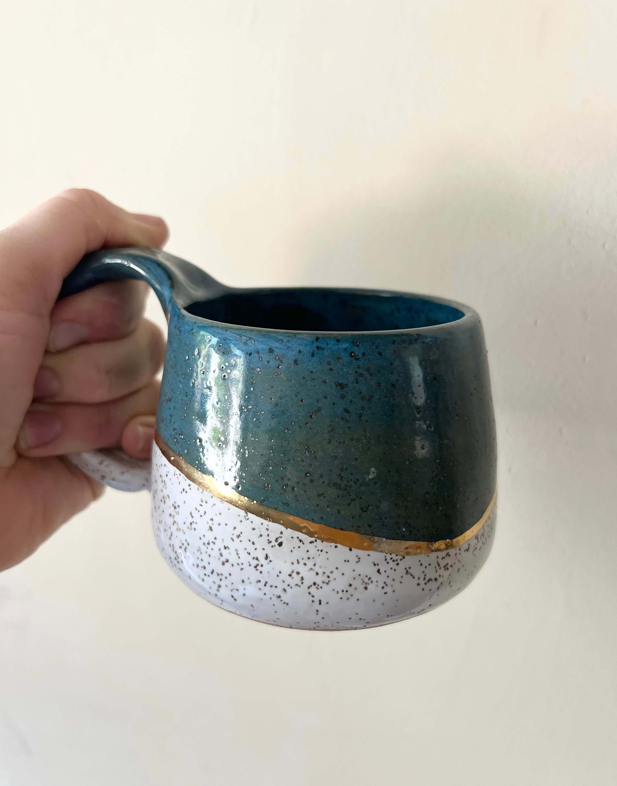 Gold Peacock Mug by Fig Tree Pots