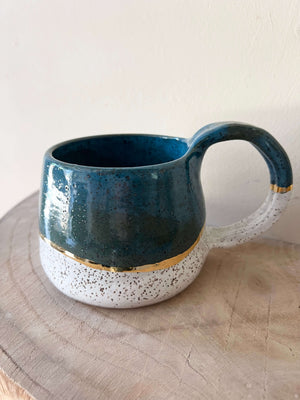 Gold Peacock Mug by Fig Tree Pots