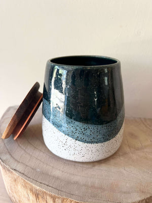 Wave Lidded Vessel by Fig Tree Pots