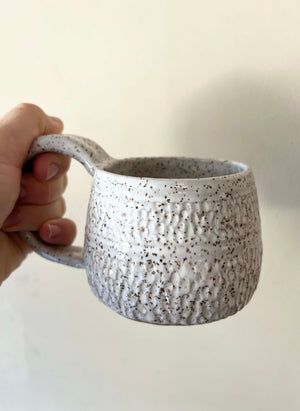 Classic White Carved Mug by Fig Tree Pots