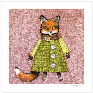 Foxy Winter Coat Print by Eli Halpin + 12"x12" Paper