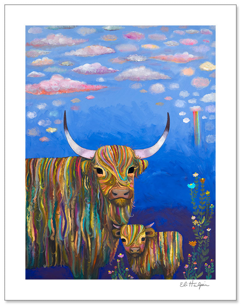 Highland Cow Calf Print by Eli Halpin + Paper