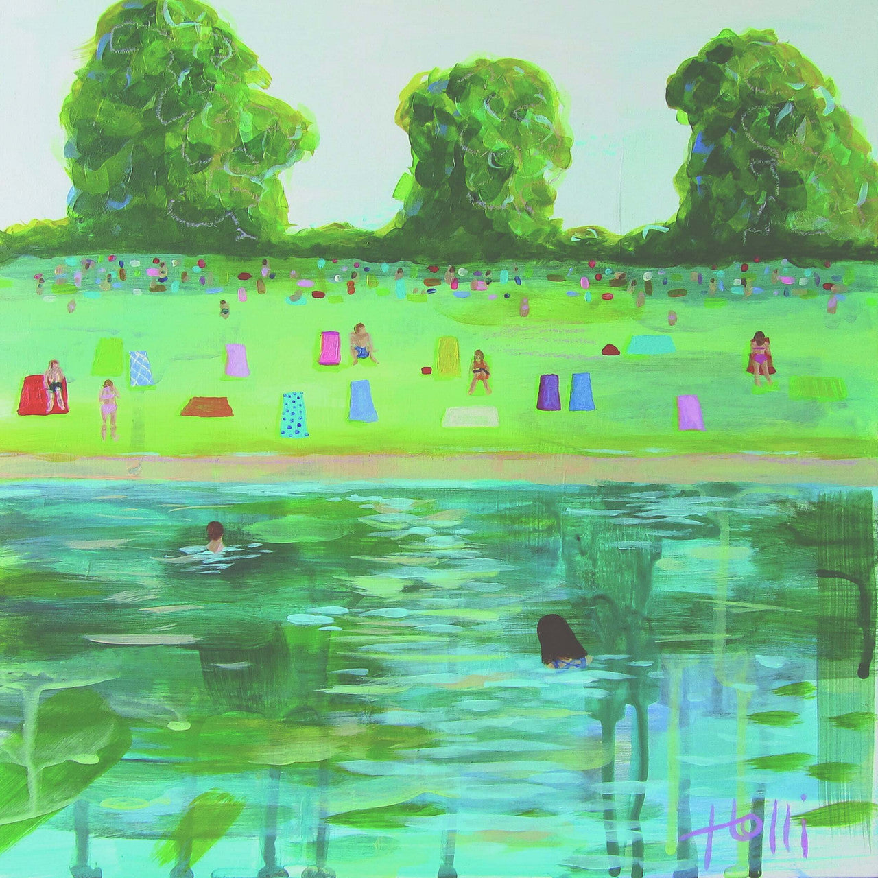 Barton Springs Pool III Print + 11"x11" by Holli Hartman