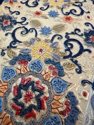 Oval Floral Tray by Hooting Buddha