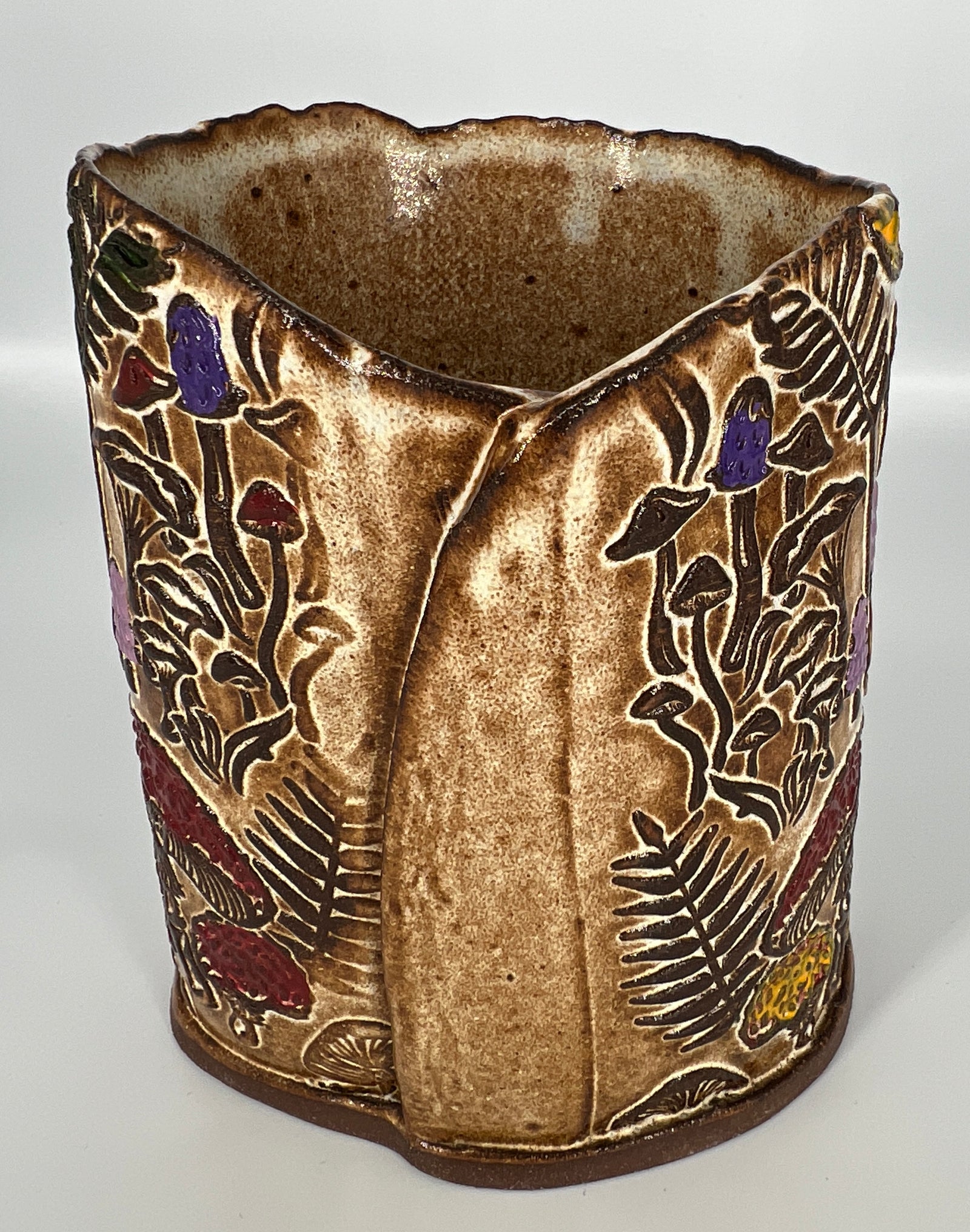 Colorful Mushroom Planter with Pops of Purple by Hooting Buddha