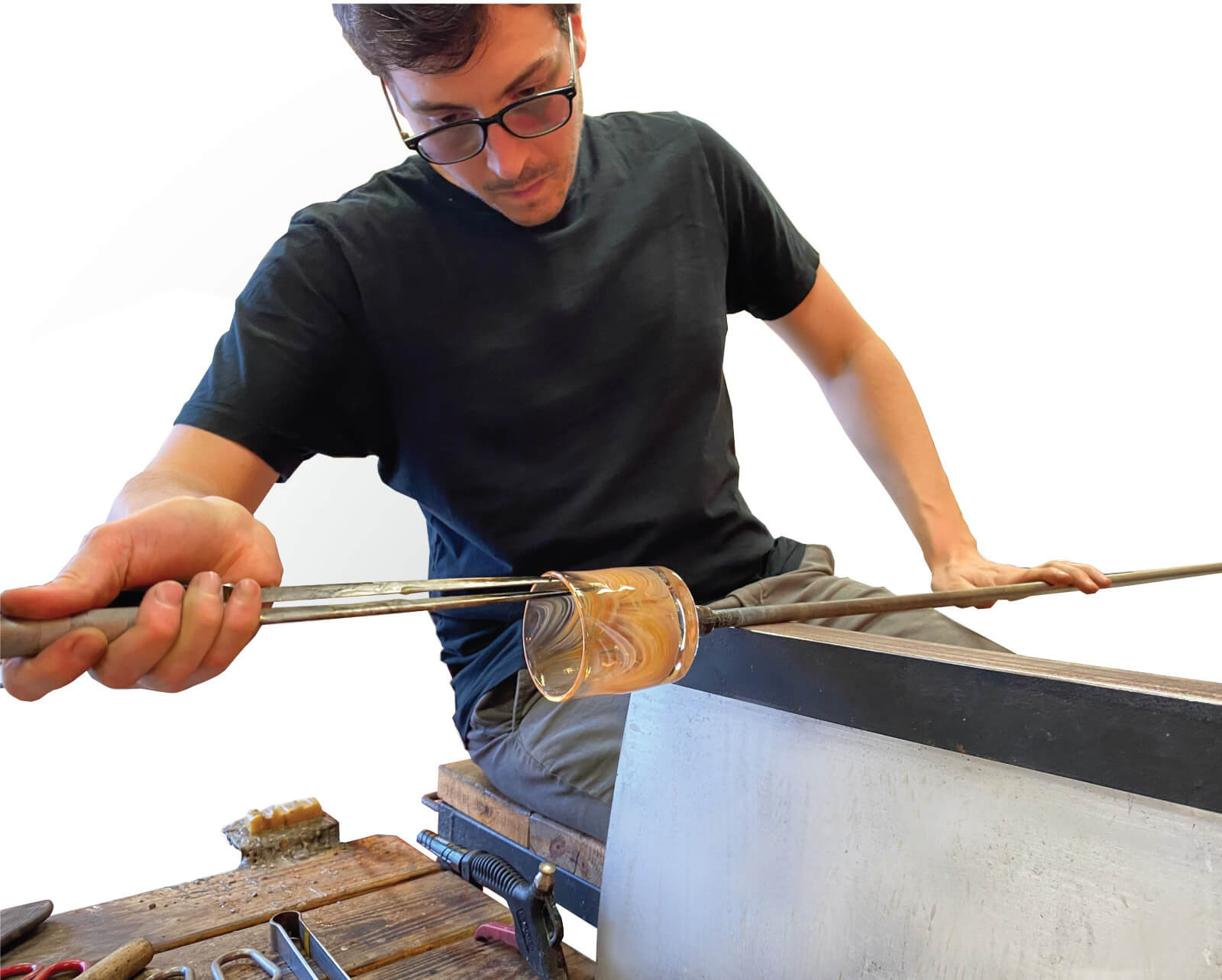 Mediterranean Coastline Vase by JFR Glass